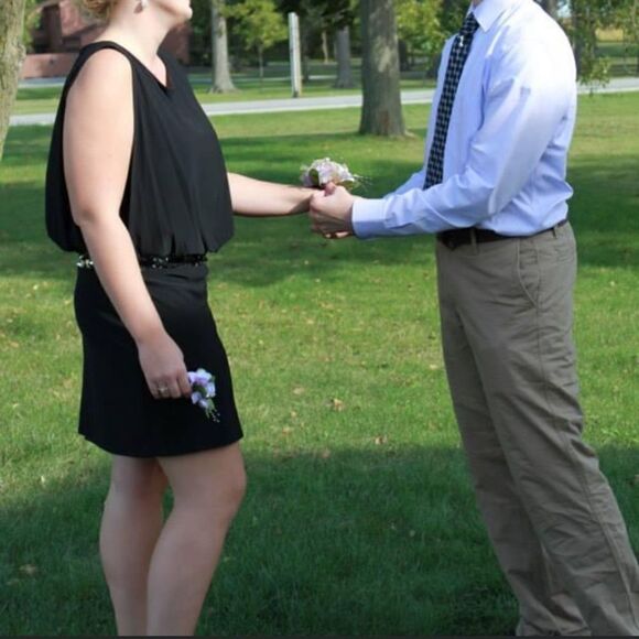 Black Sleeveless Dress with Back Cutouts - Picture 4 of 5